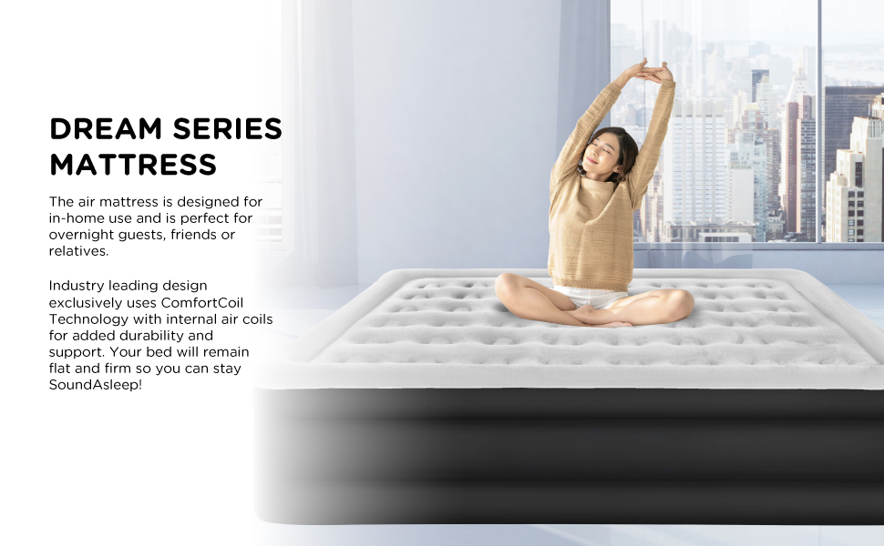 SoundAsleep Dream Series Air Mattress with ComfortCoil Technology & Internal High Capacity Pump