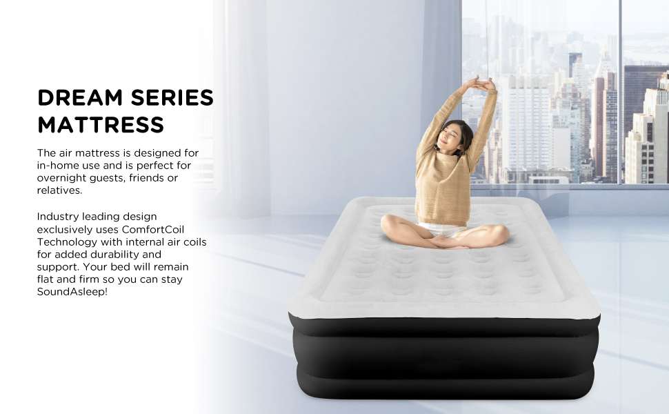 SoundAsleep Dream Series Air Mattress with ComfortCoil Technology & Internal High Capacity Pump
