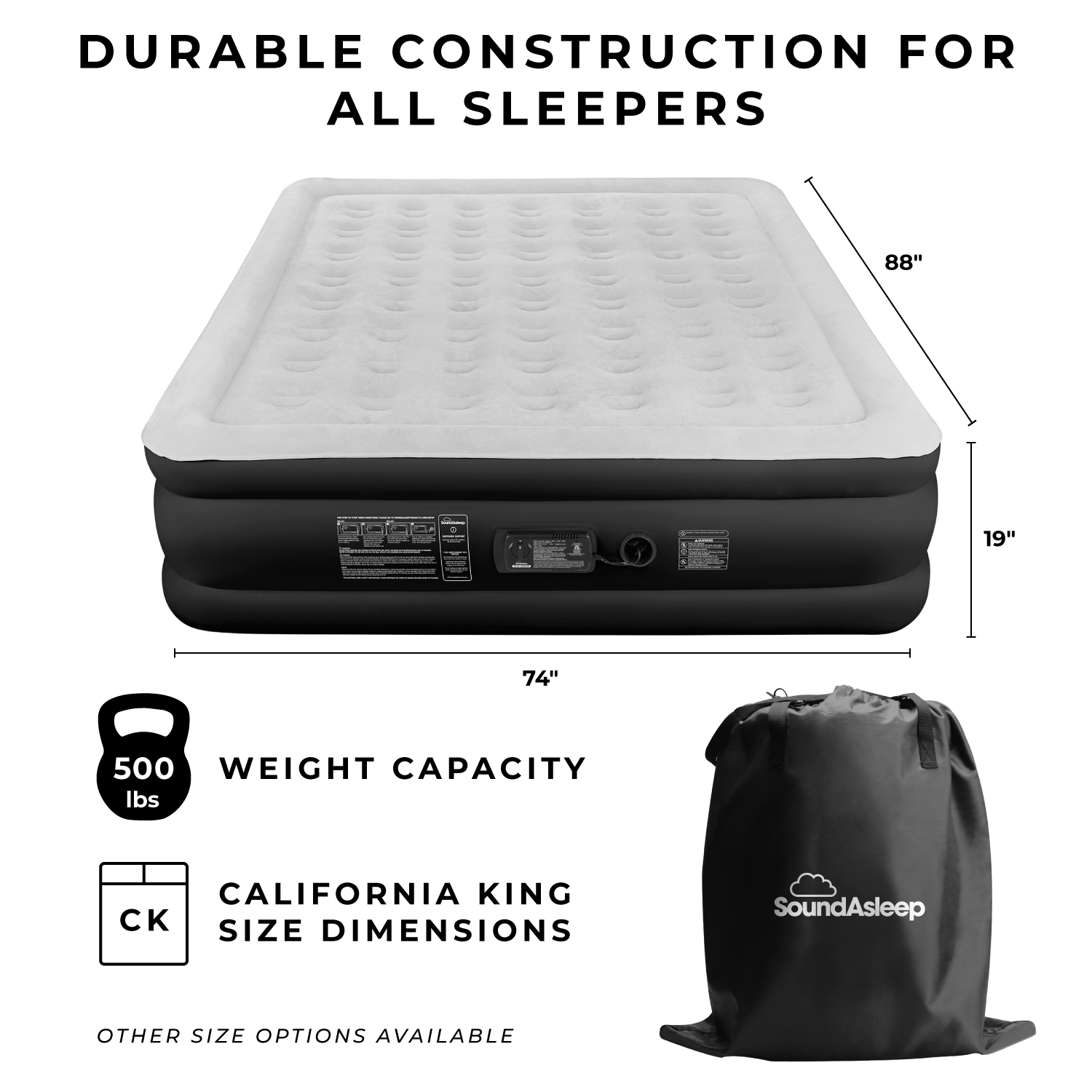 SoundAsleep Dream Series Air Mattress with ComfortCoil Technology & Internal High Capacity Pump