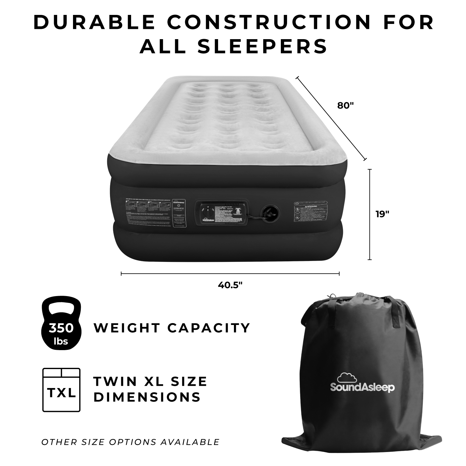 SoundAsleep Dream Series Air Mattress with ComfortCoil Technology & Internal High Capacity Pump