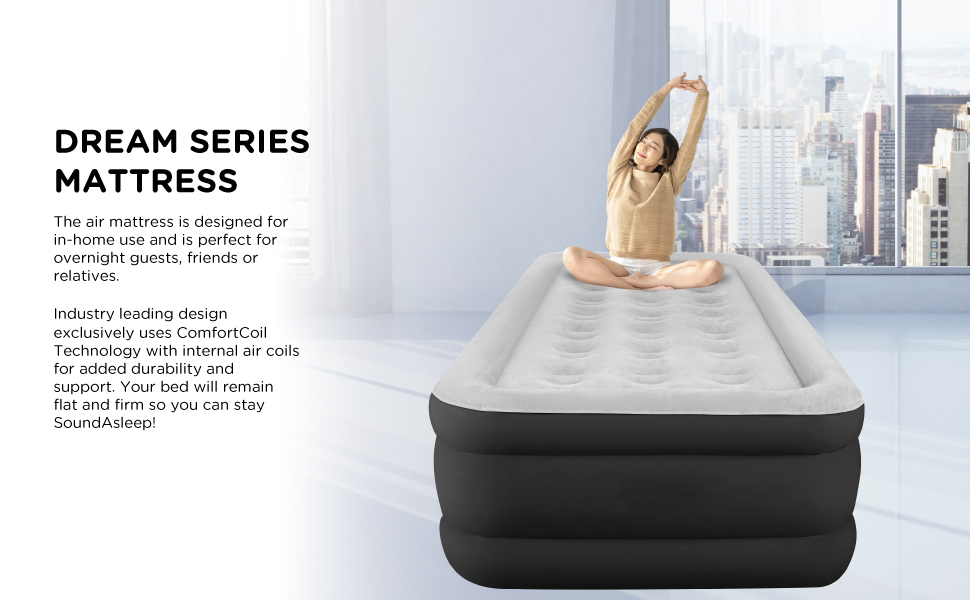 SoundAsleep Dream Series Air Mattress with ComfortCoil Technology & Internal High Capacity Pump