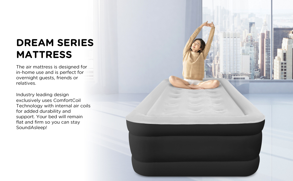 SoundAsleep Dream Series Air Mattress with ComfortCoil Technology & Internal High Capacity Pump