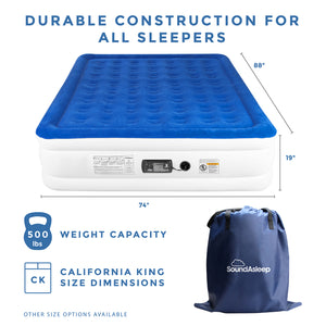 SoundAsleep Dream Series Air Mattress with ComfortCoil Technology & Internal High Capacity Pump